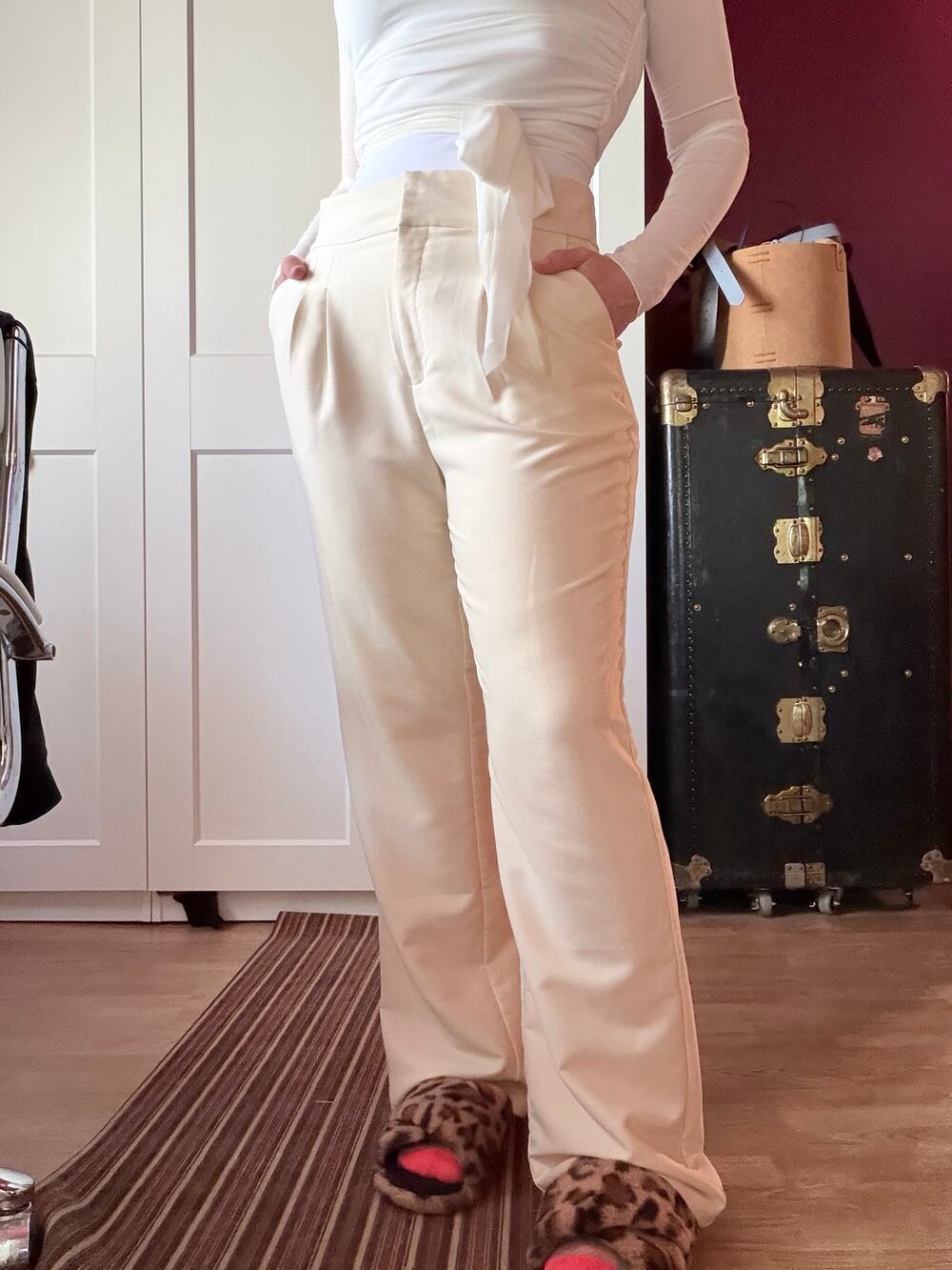 cream dress formal work pants